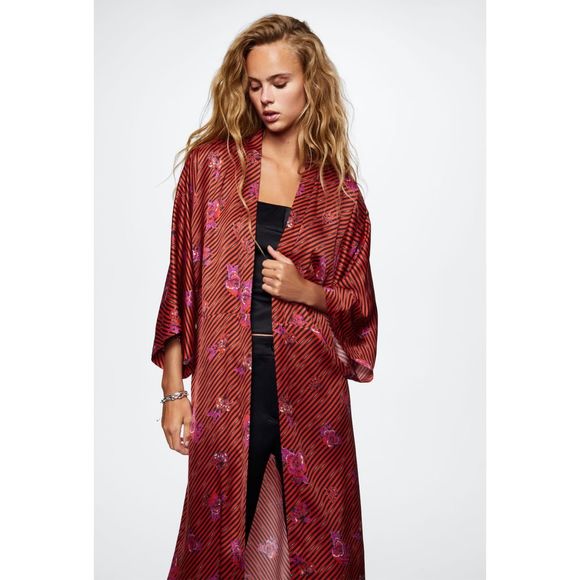 Mango Flower Print Kaftan Size L - Picture 4 of 8